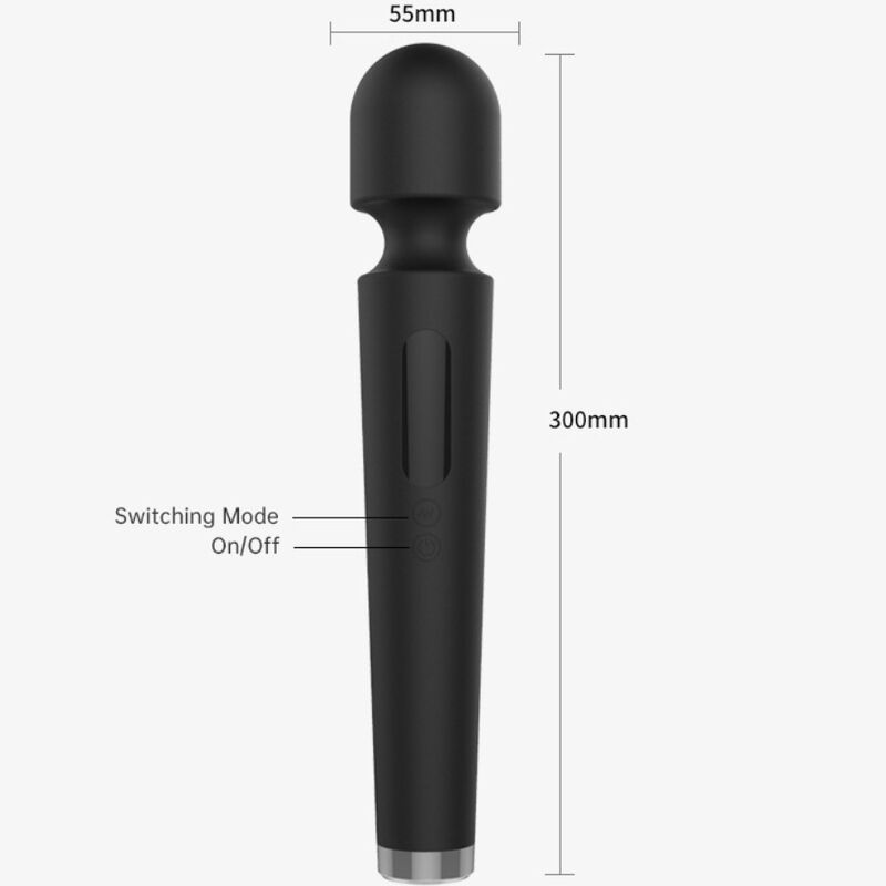 ARMONY - MASAJEADOR Y VIBRADOR GRANDE X POWER 7 VIBRACIONES NEGRO