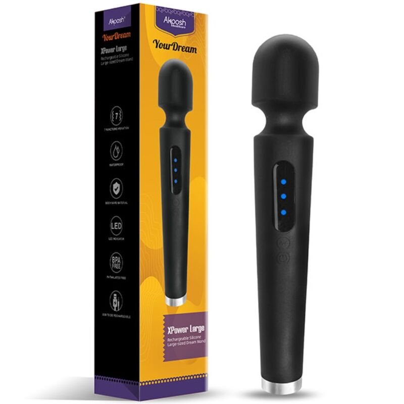 ARMONY - MASAJEADOR Y VIBRADOR GRANDE X POWER 7 VIBRACIONES NEGRO
