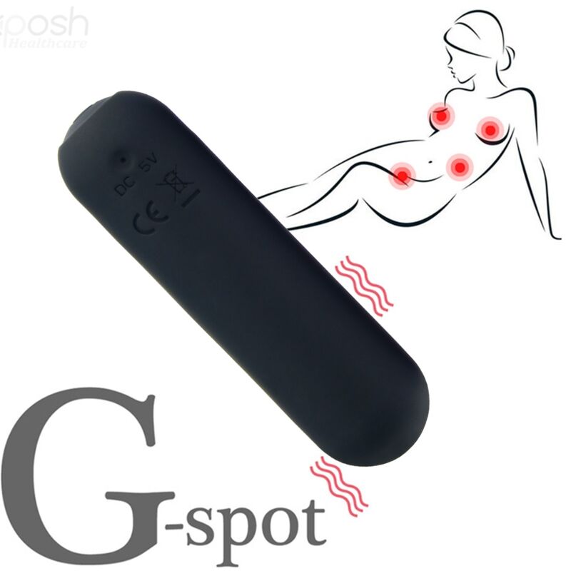 SPLASH HAHA VIBRADOR BALA DE SILICONA 10 VIBRACIONES 75 X 19 CM NEGRO