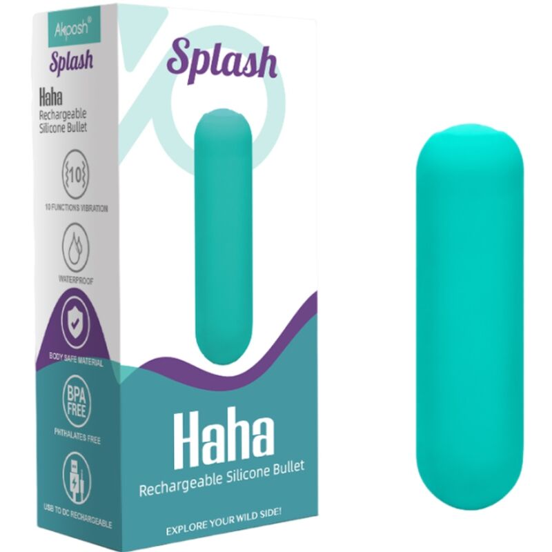 SPLASH HAHA VIBRADOR BALA DE SILICONA 10 VIBRACIONES 75 X 19 CM VERDE