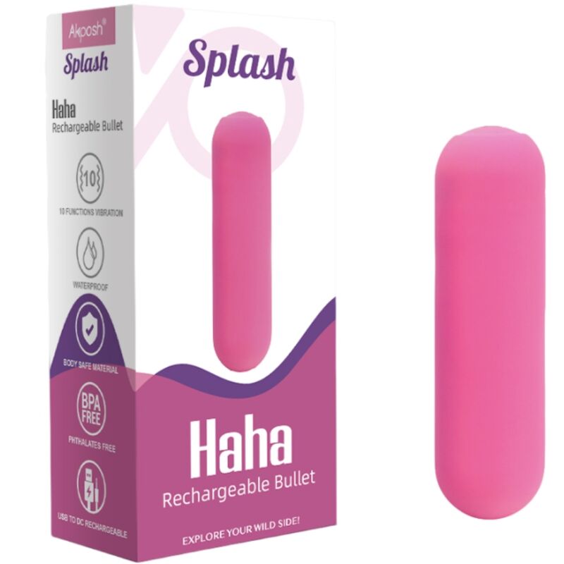 SPLASH HAHA VIBRADOR BALA DE SILICONA 10 VIBRACIONES 75 X 19 CM ROSA