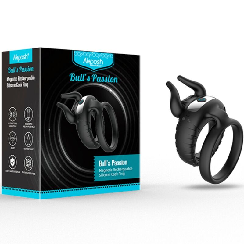 ARMONY - ANILLO VIBRADOR BULL'S PASION 10 VELOCIDADES NEGRO