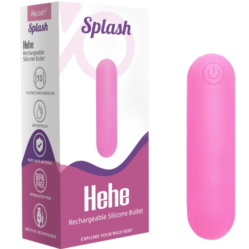 SPLASH HEHE VIBRADOR BALA SILICONE 10 VIBRAÇÕES 65 X 15 CM ROSA