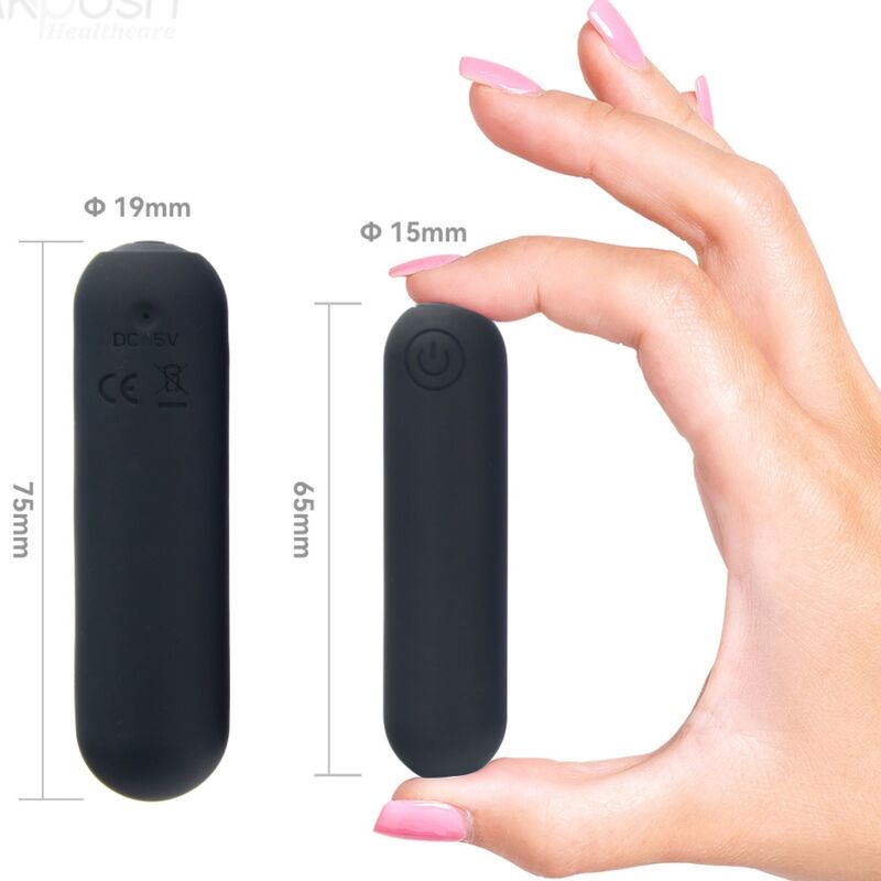 SPLASH HAHA VIBRADOR BALA DE SILICONA 10 VIBRACIONES 75 X 19 CM NEGRO