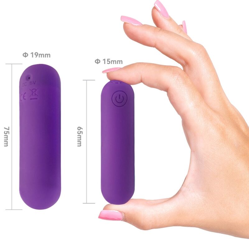 SPLASH HAHA VIBRADOR BALA DE SILICONA 10 VIBRACIONES 75 X 19 CM MORADO