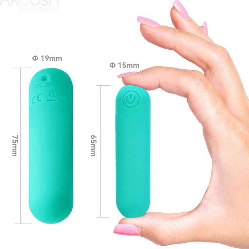 SPLASH HAHA VIBRADOR BALA DE SILICONA 10 VIBRACIONES 75 X 19 CM VERDE