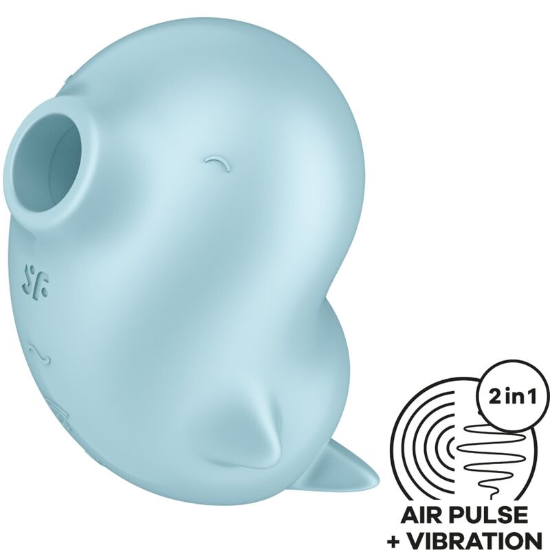 SATISFYER - SASSY SEAL STIMULATOR AND VIBRATOR BLUE