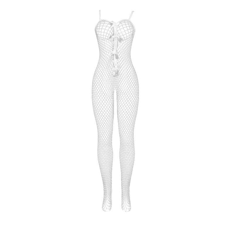 SUBBLIME - 951740 BODYSTOCKING BLANCO CON CONCHAS SIN BRAGUITA CON LAZOS TALLA ÚNICA