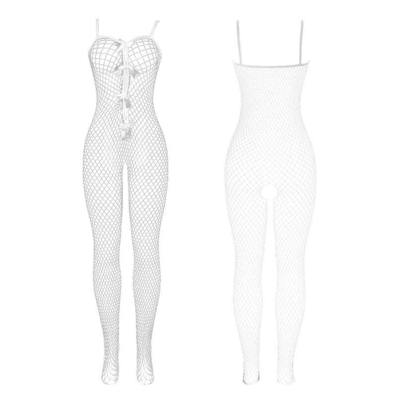 SUBBLIME - 951740 BODYSTOCKING BLANCO CON CONCHAS SIN BRAGUITA CON LAZOS TALLA ÚNICA