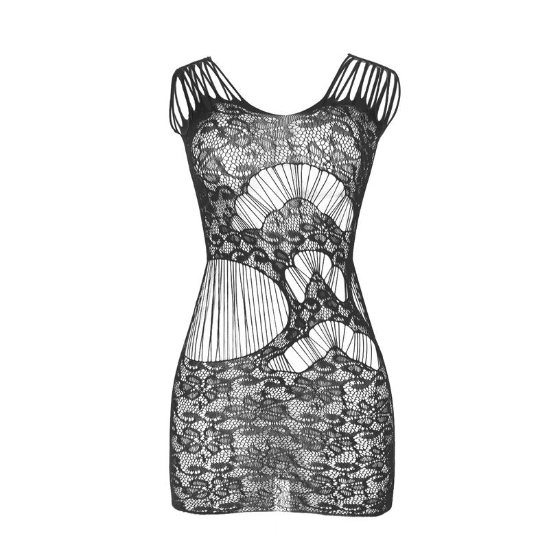 SUBBLIME - 951771 VESTIDO LARGO CON ESPALDA ABIERTA Y RED NEGRO TALLA ÚNICA
