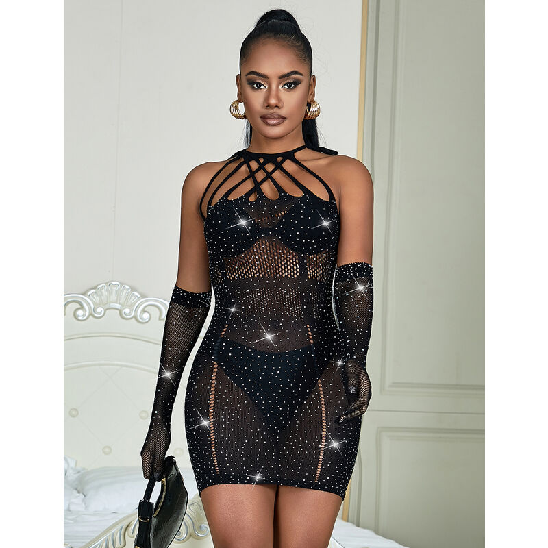 SUBBLIME - 952235 VESTIDO DE RED TIRANTES NEGRO TALLA ÚNICA