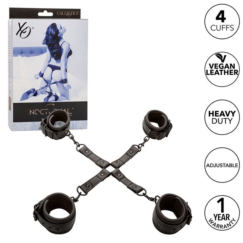 CALEXOTICS - CONECTOR NOCTURNO HOG TIE AJUSTABLE CUERO NEGRO