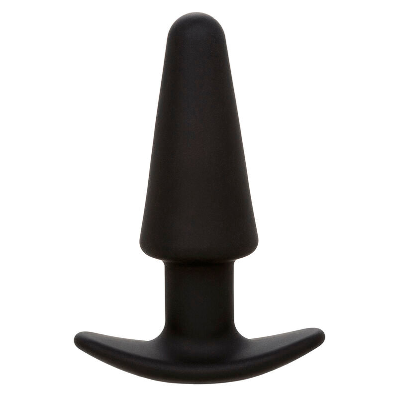 CALEXOTICS - PLUG ANAL CÓNICO CON FONDO DE ROCA 10 VIBRACIONES SILICONA NEGRO