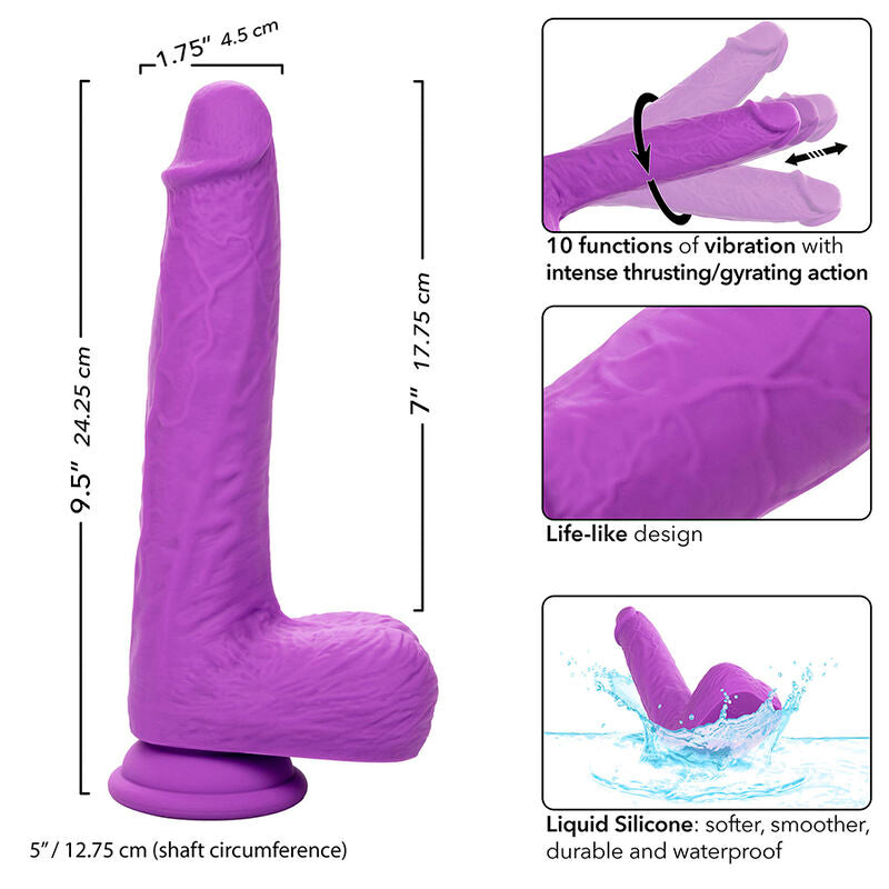 CALEXOTICS - VIBRADOR ROTATIVO Y RECARGABLE STUDS 10 VIBRACIONES MORADO