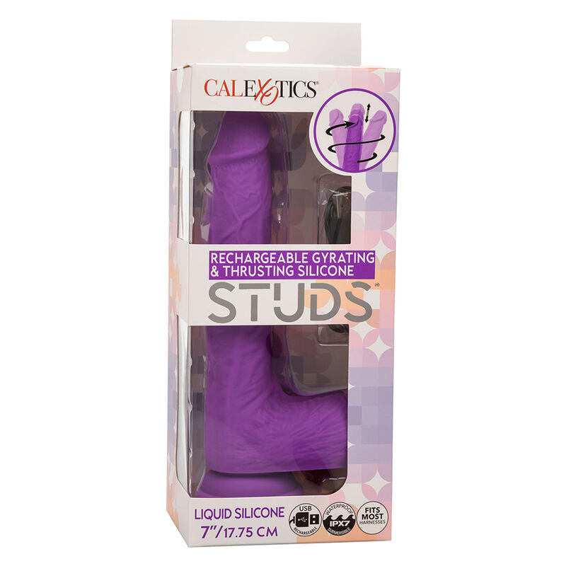 CALEXOTICS - VIBRADOR ROTATIVO Y RECARGABLE STUDS 10 VIBRACIONES MORADO