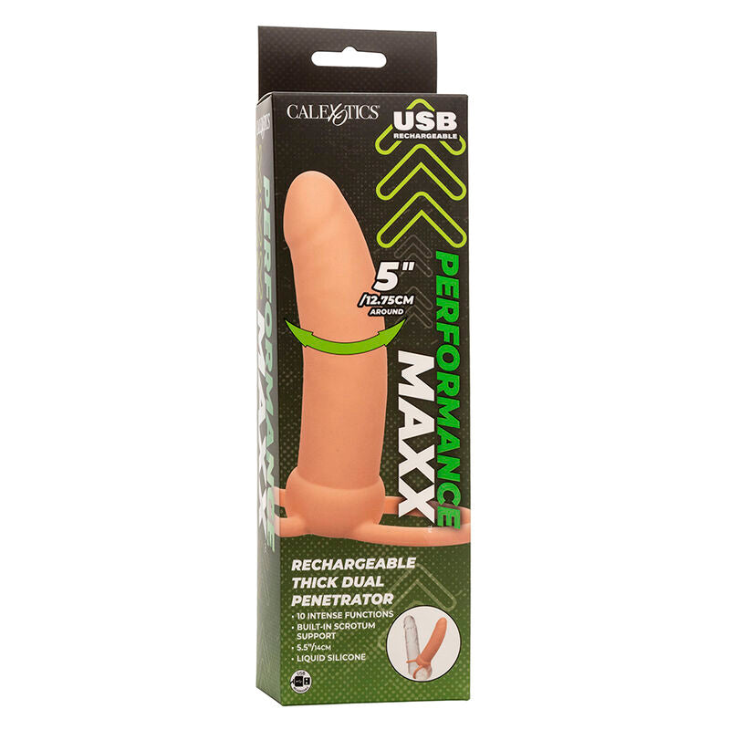CALEXOTICS - MAXX THICK DOBLE PENETRADOR 10 VIBRACIONES EN CARNE