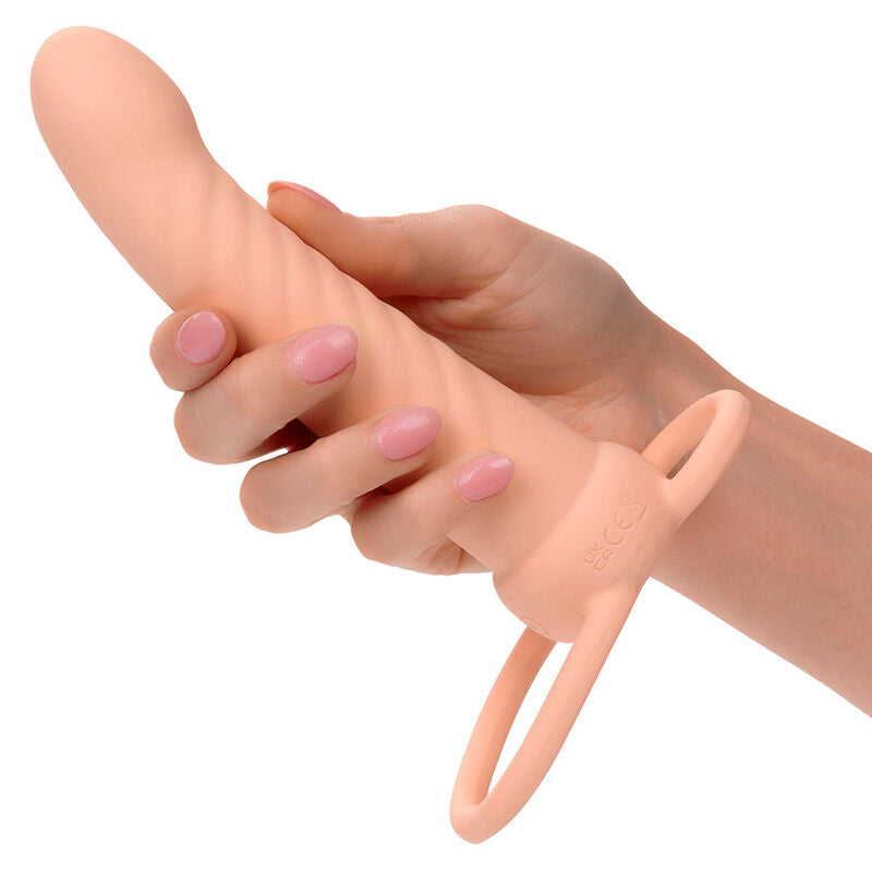 CALEXOTICS - MAXX RIBBED DUAL PENETRATOR 10 VIBRACIONES EN COLOR CARNE
