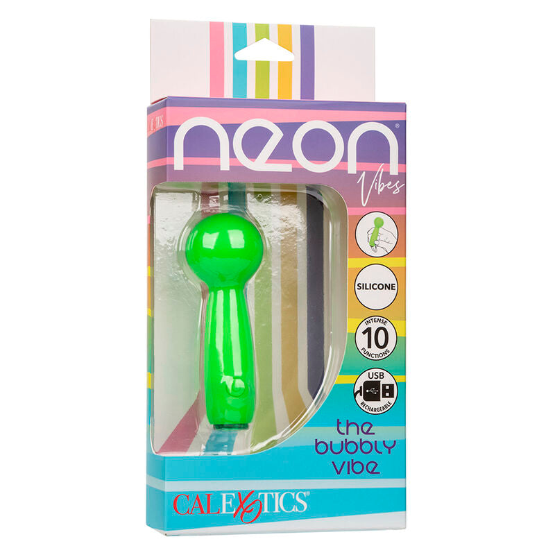 CALEXOTICS - MINI MASAJEADOR BUBBLY VIBE NEON VIBES 10 VIBRACIONES VERDE