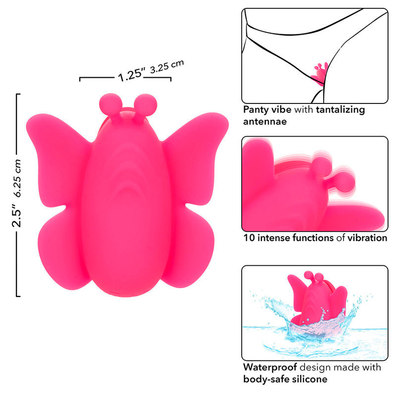 CALEXOTICS - ESTIMULADOR VIBRADOR FLUTTER VIBE NEON VIBES 10 VIBRACIONES ROSA