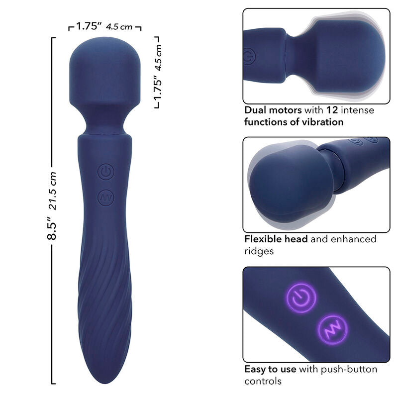 CALEXOTICS - CHARISMA MYSTIQUE MASSAGER DUAL MOTORS 12 FUNCTIONS 20.5 CM X 4.5 CM PURPLE