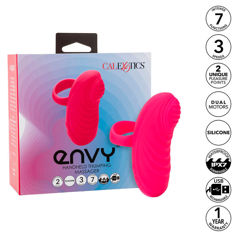CALEXOTICS - MASAJEADOR PORTÁTIL CON BOLA RODANTE ENVY 7 VIBRACIONES ROSA