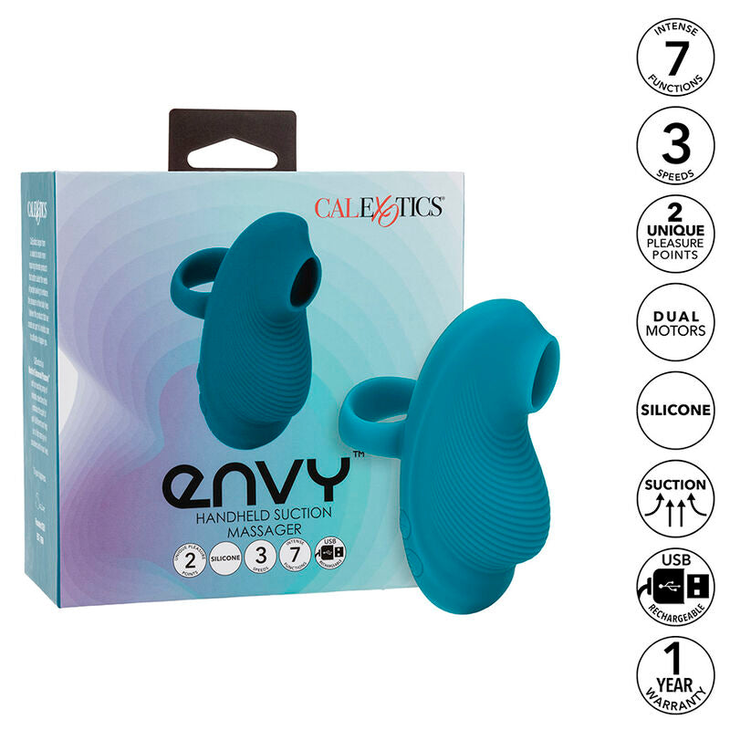 CALEXOTICS - MASAJEADOR PORTÁTIL CON BOLA RODANTE ENVY 7 VIBRACIONES AZUL