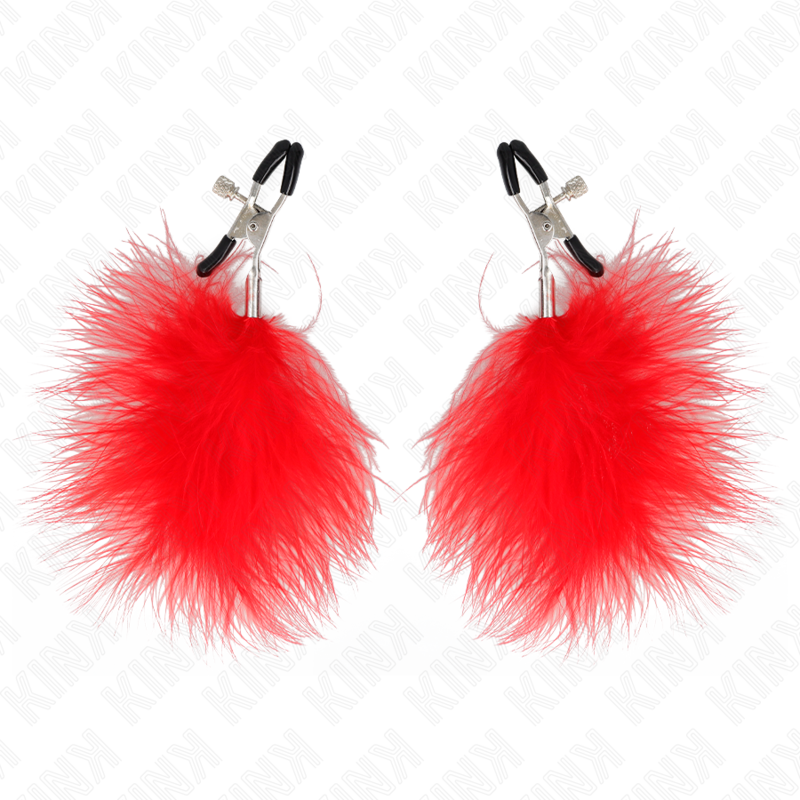 KINK - CLIP DE PLUMA ROJA 7 CM