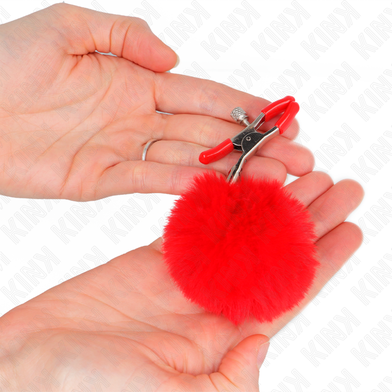 KINK - ABRAZADERA DE BOLA DE PIEL SINTÉTICA ROJA 6 CM