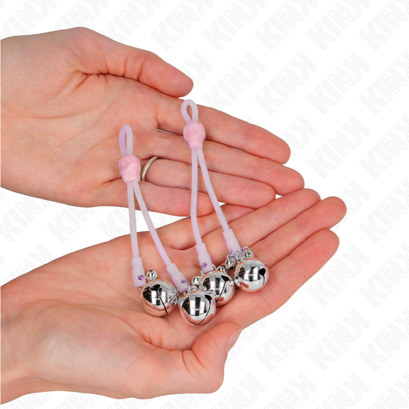 KINK - PINZAS DE CALAVERA ILUMINADAS CON CAÑAS AJUSTABLES ANILLO ROSA/PLATA