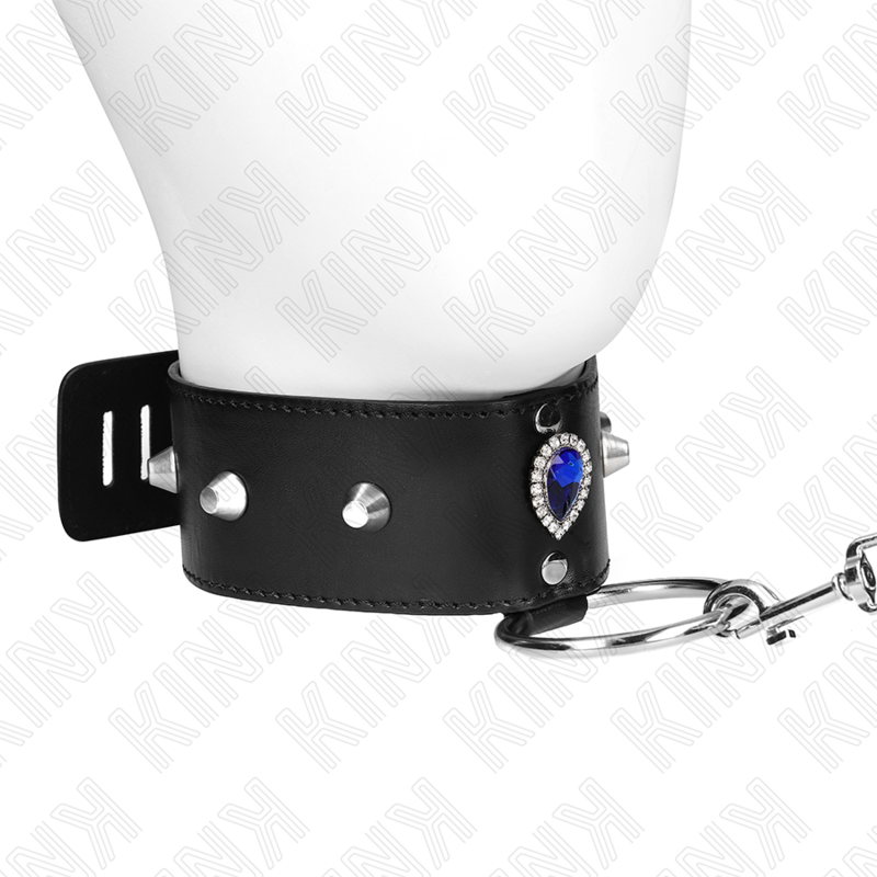 KINK - COLLAR DE 65 CM CON CORREA DE DIAMANTES AZULES AJUSTABLE 36-43 CM X 5 CM