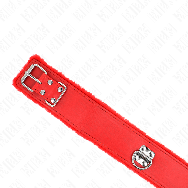 KINK - COLLAR 116 CM CON CORREA CON CLAVOS DE PLATA MODELO 4 ROJO AJUSTABLE 40-48 CM X 6 CM