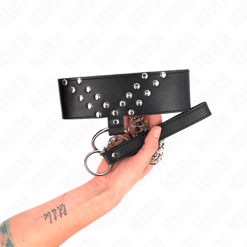KINK - COLLAR DE 65 CM CON CINTURÓN CON REMACHE EN V AJUSTABLE 36-43 CM X 5 CM