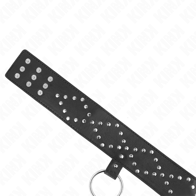 KINK - COLLAR 65 CM CON CORREA CON CLAVOS DE PLATA MODELO 3 AJUSTABLE 36-43 CM X 5 CM