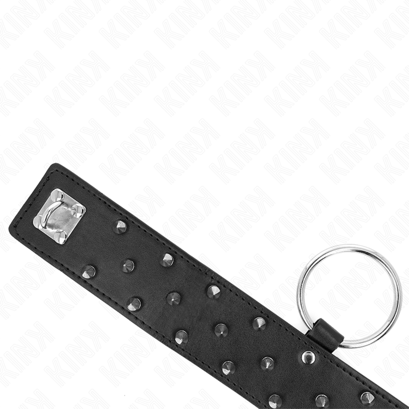KINK - COLLAR 65 CM CON CORREA CON CLAVOS DE PLATA MODELO 5 AJUSTABLE 36-43 CM X 5 CM