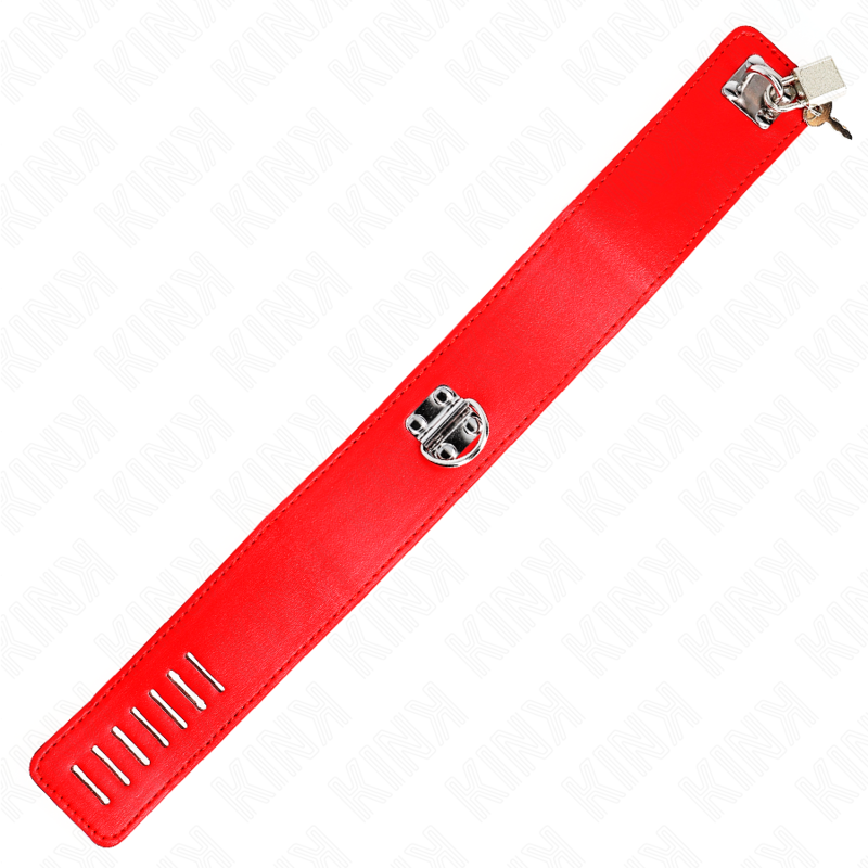 KINK - COLLAR DE 65 CM CON CINTURÓN CON CORREA ANCHA AJUSTABLE ROJA 33,5-41 CM X 5 CM