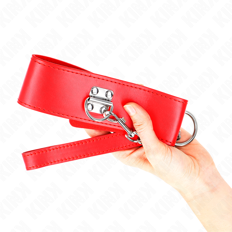 KINK - COLLAR DE 65 CM CON CINTURÓN CON CORREA ANCHA AJUSTABLE ROJA 33,5-41 CM X 5 CM