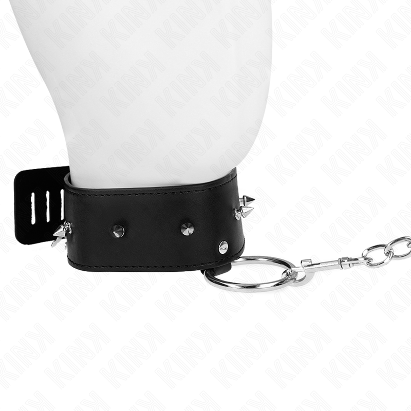 KINK - COLLAR 65 CM CON CORREA CON CLAVOS DE PLATA MODELO 2 AJUSTABLE 36-43 CM X 5 CM