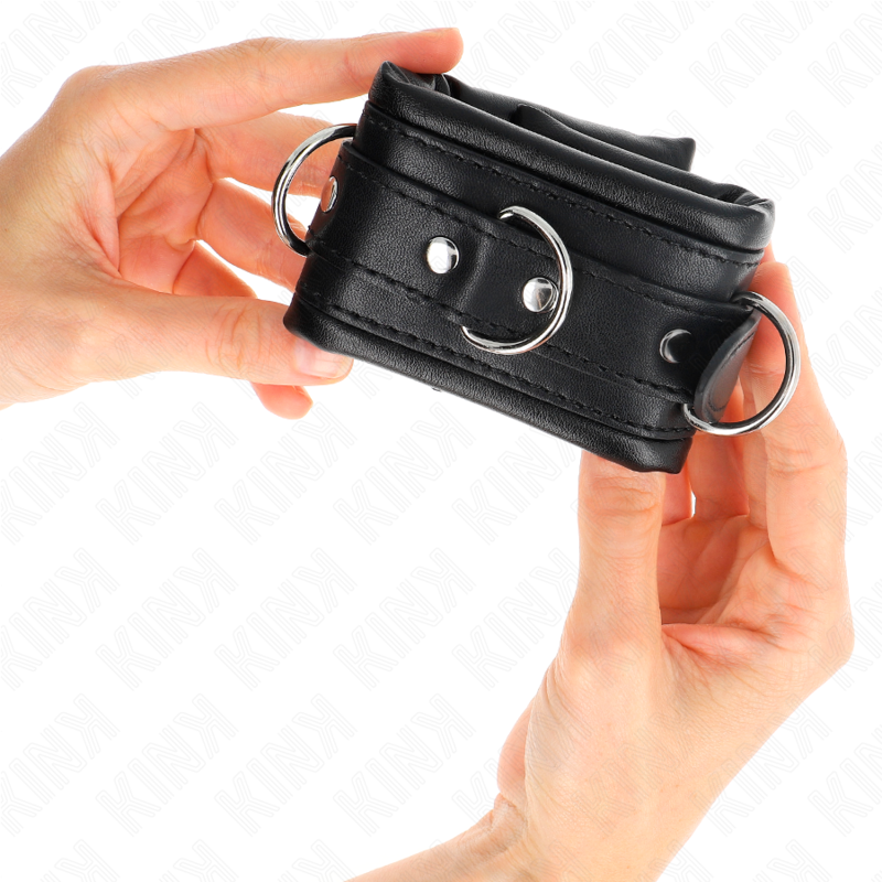 KINK - MUÑECA PESADA CON FORRO DE CUERO NEGRO AJUSTABLE 20-30 CM X 6 CM