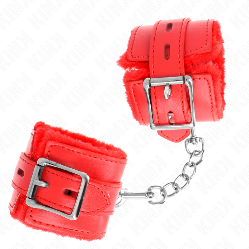 KINK - MUÑECA CON FORRO DE CUERO Y AGUJEROS CUADRADOS ROJOS CON CINTURÓN AJUSTABLE ROJO 17-29 CM X 6 CM