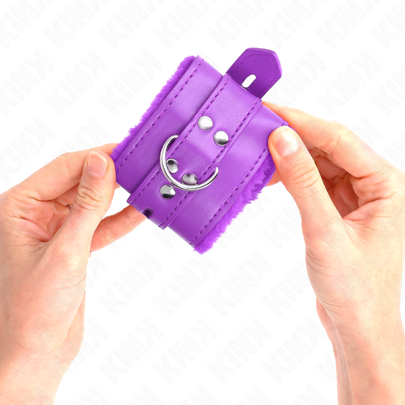 KINK - MUÑECA CON FORRO DE CUERO CON AGUJEROS CUADRADOS PÚRPURA Y CINTURÓN PÚRPURA AJUSTABLE 17-29 CM X 6 CM