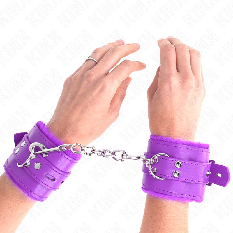 KINK - MUÑECA CON FORRO DE CUERO CON AGUJEROS CUADRADOS PÚRPURA Y CINTURÓN PÚRPURA AJUSTABLE 17-29 CM X 6 CM