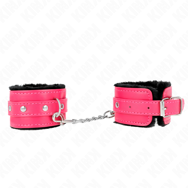 KINK - MUÑECAS CON FORRO DE CUERO NEGRO DE PRIMERA CALIDAD Y CINTURÓN AJUSTABLE COLOR FRAMBUESA 17-29 CM X 6 CM