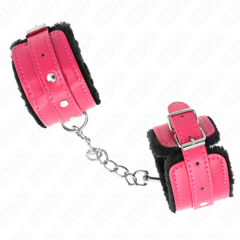 KINK - MUÑECAS CON FORRO DE CUERO NEGRO DE PRIMERA CALIDAD Y CINTURÓN AJUSTABLE COLOR FRAMBUESA 17-29 CM X 6 CM