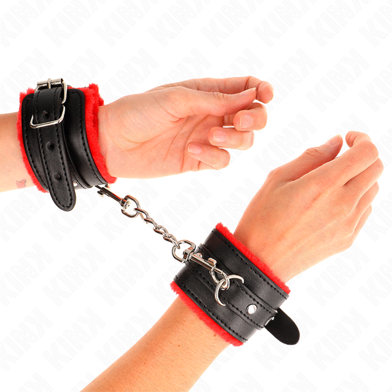 KINK - PREMIUM RED LEATHER LINING WRIST WITH ADJUSTABLE BLACK BELT 17-29 CM X 6 CM