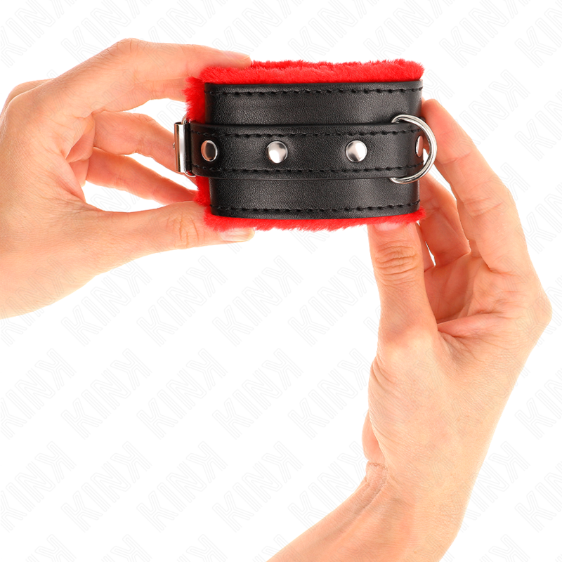 KINK - PREMIUM RED LEATHER LINING WRIST WITH ADJUSTABLE BLACK BELT 17-29 CM X 6 CM