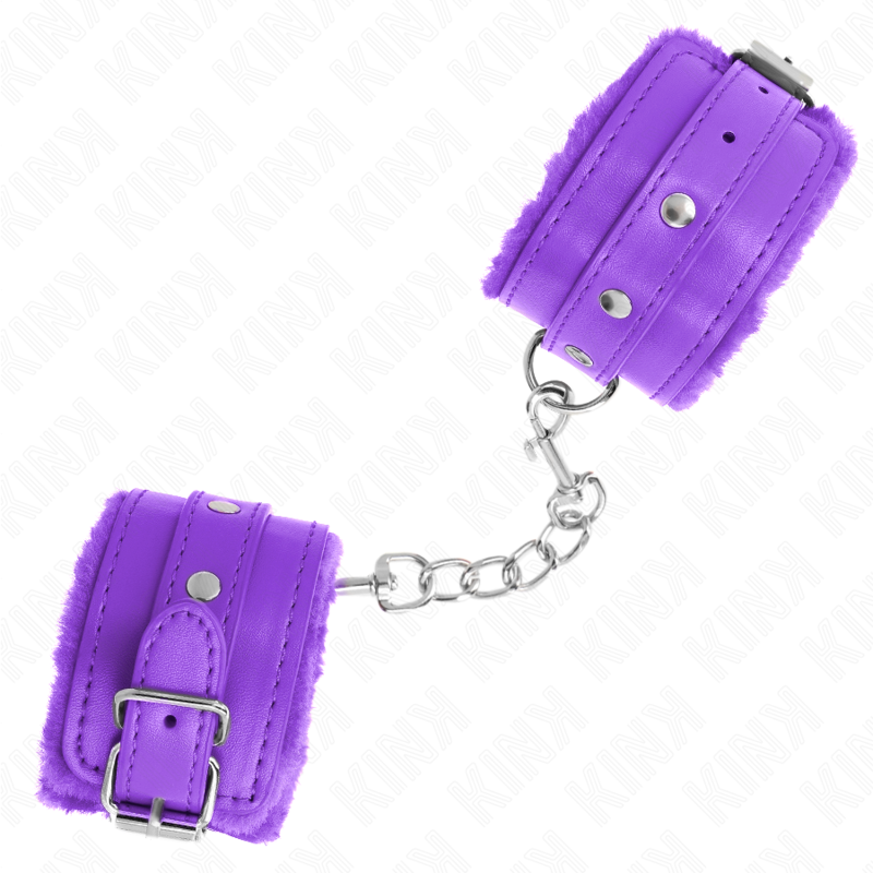 KINK - MUÑECAS CON FORRO DE CUERO PÚRPURA DE PRIMERA CALIDAD Y CINTURÓN PÚRPURA AJUSTABLE 17-29 CM X 6 CM