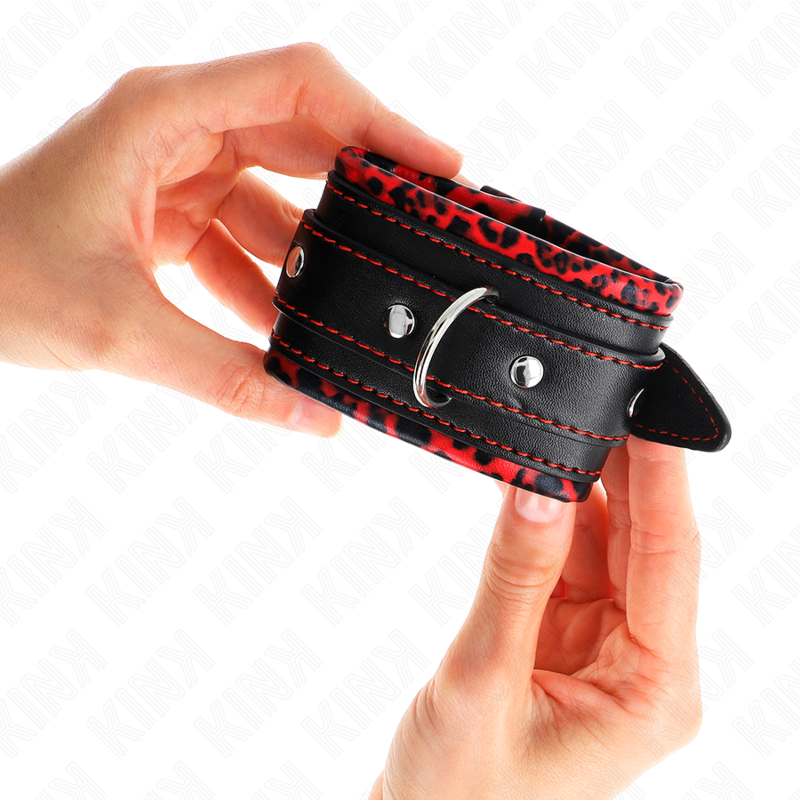 KINK - RED/BLACK LEATHER LINING WRIST ADJUSTABLE 17-29 CM X 6 CM