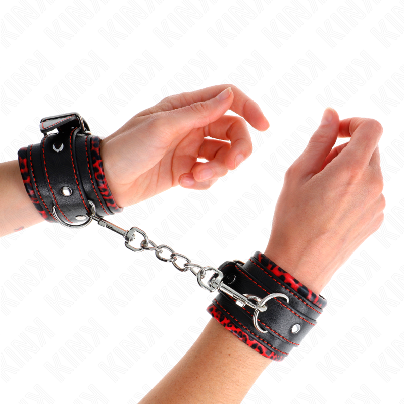 KINK - RED/BLACK LEATHER LINING WRIST ADJUSTABLE 17-29 CM X 6 CM
