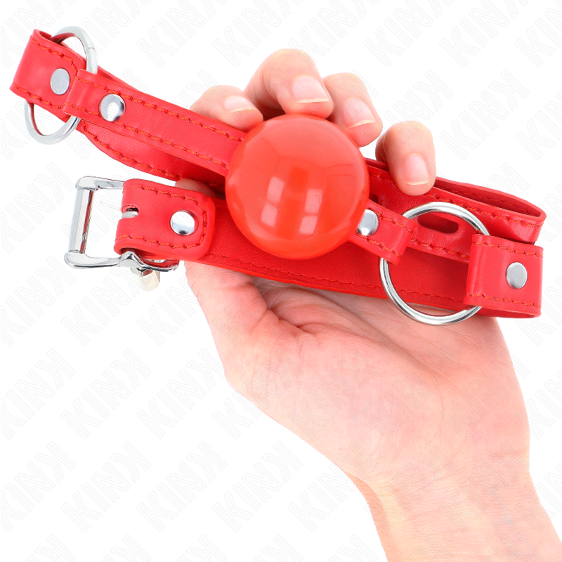 KINK - MORDAZA DE BOLA TPE DE 4 CM CON CIERRE ROJO 60 x 2 CM
