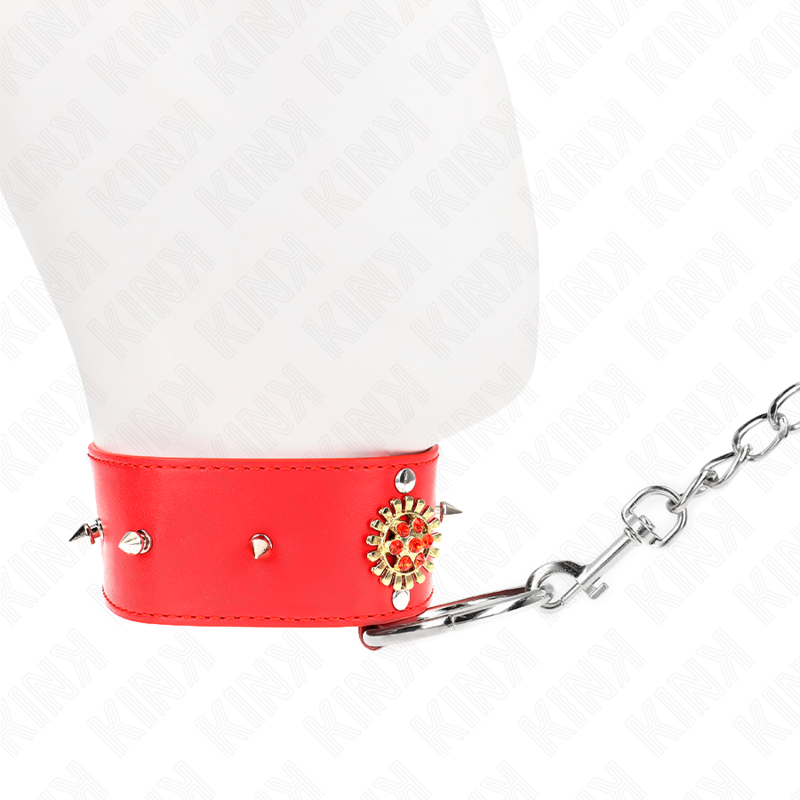 KINK - COLLAR DE DIAMANTES ROJOS CON CINTURÓN AJUSTABLE DE 65 CM 35-51 CM X 7 CM